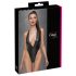 Cottelli Party - skinnende halterneck bodysuit (sort) - M