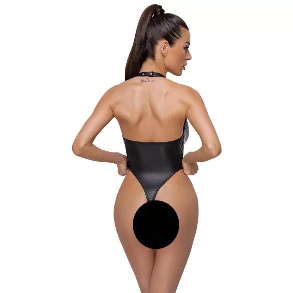 Cottelli Party - bodysuit med halsbånd - blank - sort - L