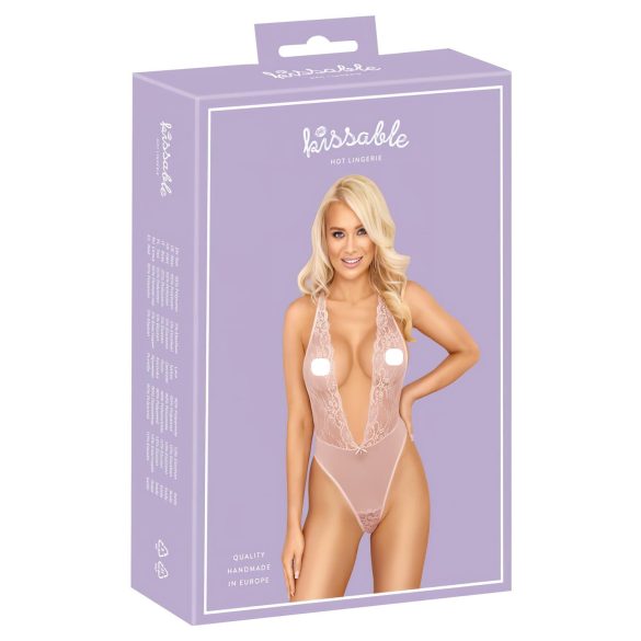 Kissable - blonde bodystocking - pink