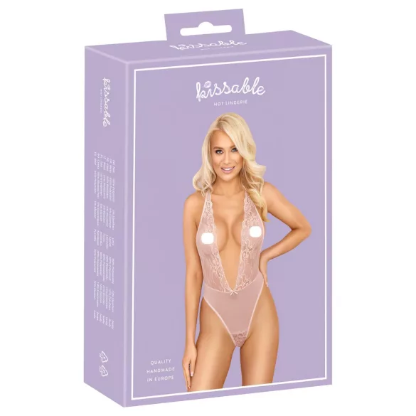 Kissable - blonde bodystocking - pink