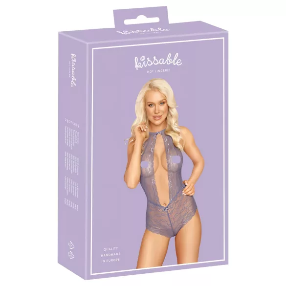 Kissable - body med halsbånd - blonde - lilla