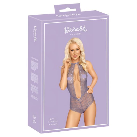 Kissable - body med halsbånd - blonde - lilla - L/XL