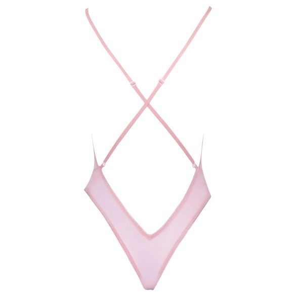 Kissable - body med blonder og broderi - pink