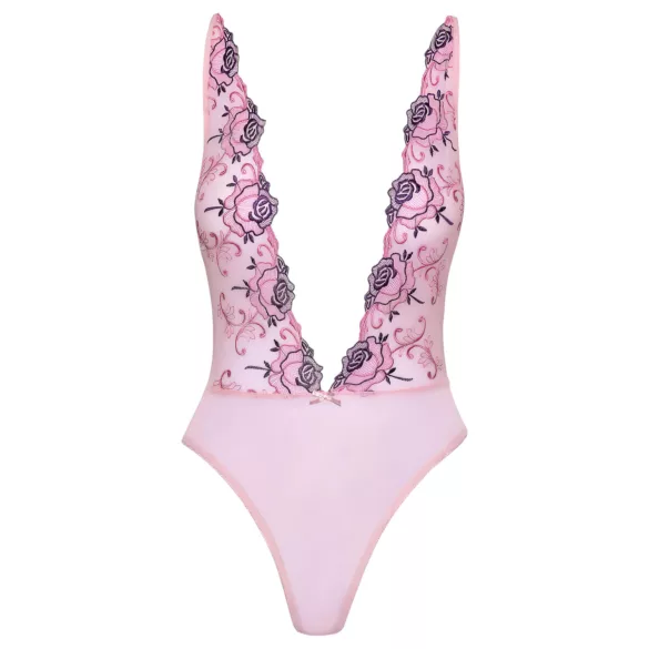Kissable - body med blonder og broderi - pink - L/XL