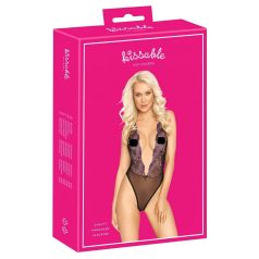Kissable - pink broderet krop (sort) - L/XL