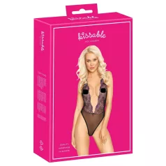 Kissable - pink broderet krop (sort) - L/XL