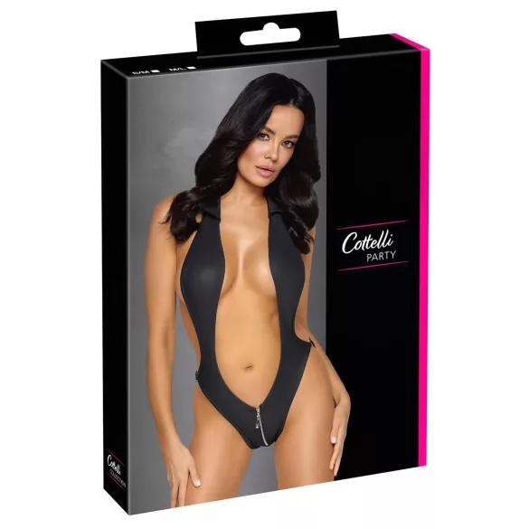 Cottelli Party - body med krave - sort - M/L