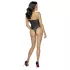 Cottelli Party - bodystocking med blomstermønster - sort