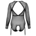 Cottelli Kurver - gennemsigtigt bodystocking (sort) - 2XL