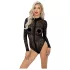 Noir - leopardmønstret langærmet body (sort)