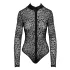 Noir - leopardmønstret langærmet body (sort)