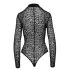 Noir - leopardmønstret langærmet body (sort) - M