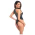 Noir - skinnende halterneck bodysuit (sort) - M