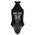 Noir - skinnende halterneck bodysuit (sort) - M