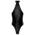 Noir - skinnende halterneck bodysuit (sort) - M
