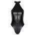 Noir - skinnende halterneck bodysuit (sort) - L