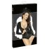 Noir - skinnende langærmet bodystocking (sort) - L