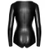 Noir - bodystocking med lange ærmer - blank - sort - L