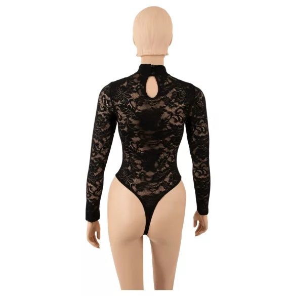 Cottelli - langærmet blondebody (sort) - S