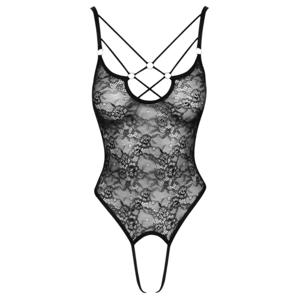 Cottelli - transparent åben blondebody - sort - M