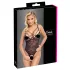 Cottelli - transparent åben blondebody - sort - XL