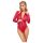 Cottelli - rød bodystocking med slangeskindsmønster