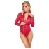 Cottelli - bodystocking - slangeskindsmønster - rød