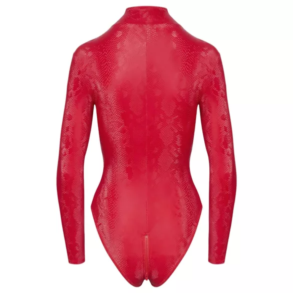 Cottelli - bodystocking - slangeskindsmønster - rød
