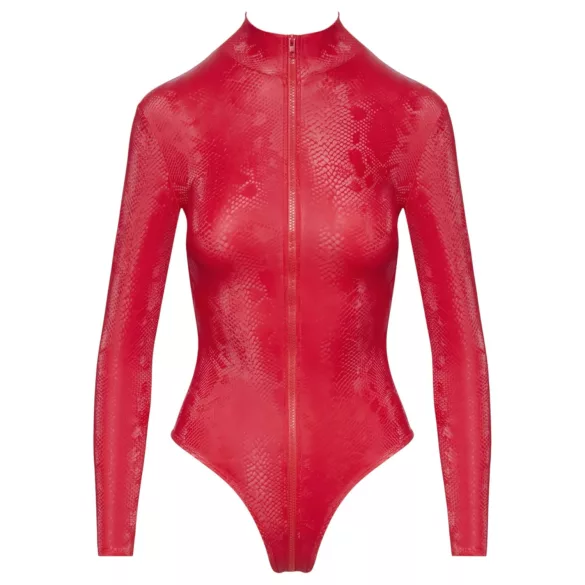 Cottelli - bodystocking - slangeskindsmønster - rød - L