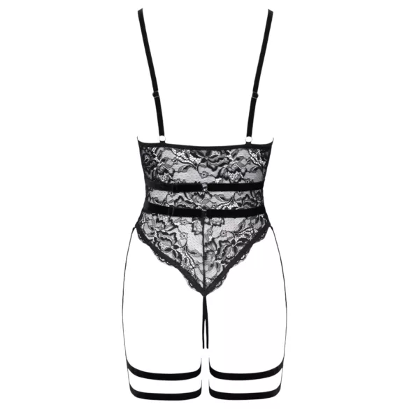Cottelli - åben seksuel body med stropper - sort - L