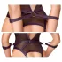 Cottelli Bondage - åben body og håndledsmanchetter (sort)