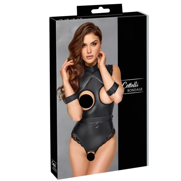 Cottelli Bondage - åben bryst body - sort