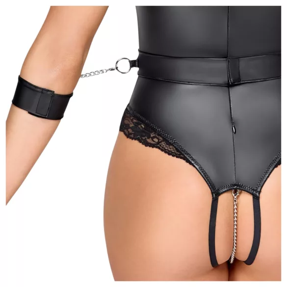 Cottelli Bondage - åben bryst body - sort - M