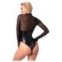 Noir - bodystocking - gennemsigtige paneler - sort
