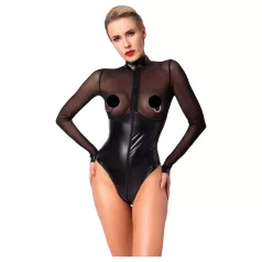 Noir - bodystocking - gennemsigtige paneler - sort - M