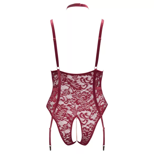 Cottelli Curves - blondebody med kæde - rød - 2XL
