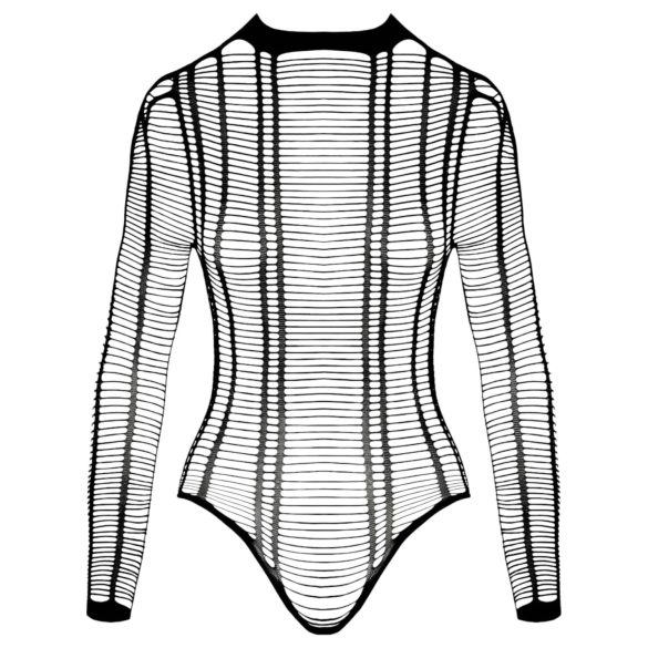 Cottelli - åben bodystocking med striber - sort - S-L