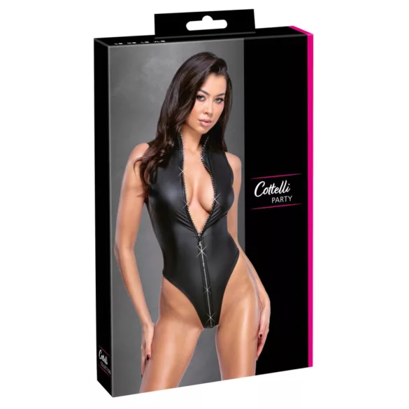 Cottelli - bodysuit - skinnende effekt - sort - M