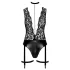 Noir Libido - bodystocking med hofteholder - sort - L