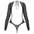 Cottelli - stribet bodystocking med sølvtråd (sort) - S-L