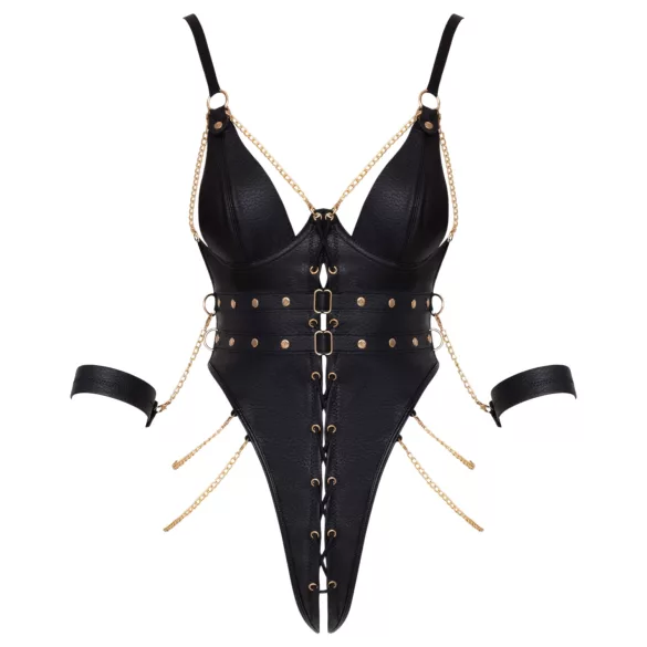 Cottelli - bondage-body med kæder (sort) - L