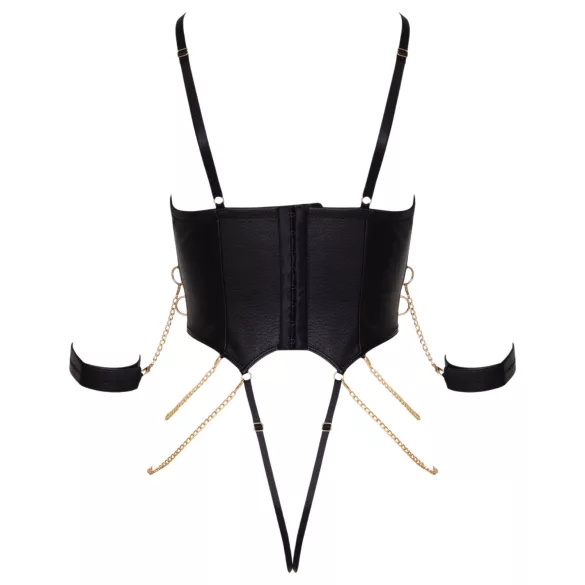 Cottelli - bondage-body med kæder (sort) - L