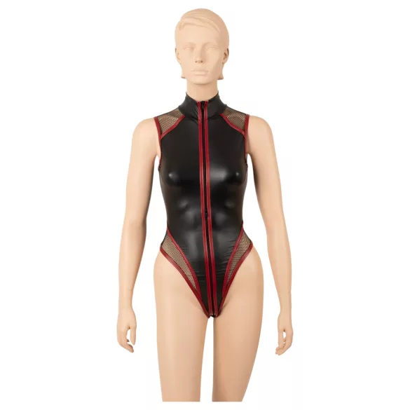 Cottelli - net-body med lynlås (sort)