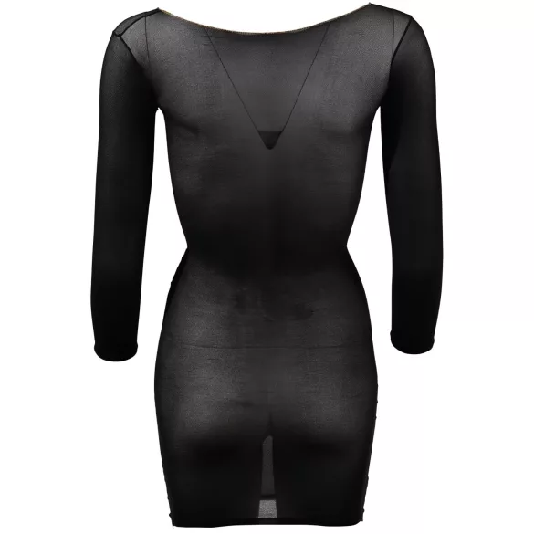 NO:XQSE - bodystocking med lange ærmer - gennemsigtig - sort (S-L)