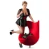 Cottelli Plus Size - skinnende kjole - rød corsage - sort