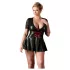 Cottelli Plus Size - skinnende kjole - rød corsage - sort - XXL