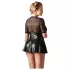 Cottelli Plus Size - skinnende kjole - rød corsage - sort - XXL