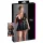 Cottelli Plus Size - skinnende kjole - rød corsage - sort - XXXXL