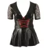 Cottelli Plus Size - skinnende kjole - rød corsage - sort - XXXXL