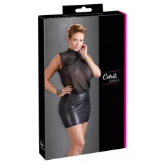 Cottelli Plus Size - chemise - blank chiffon - sort - 3XL